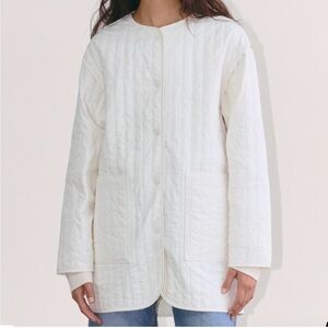 Everlane quilted white liner jacket